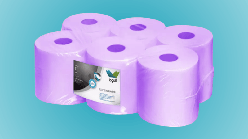 Blue Centrefeed Paper Roll Food Grade [6 x 150M]