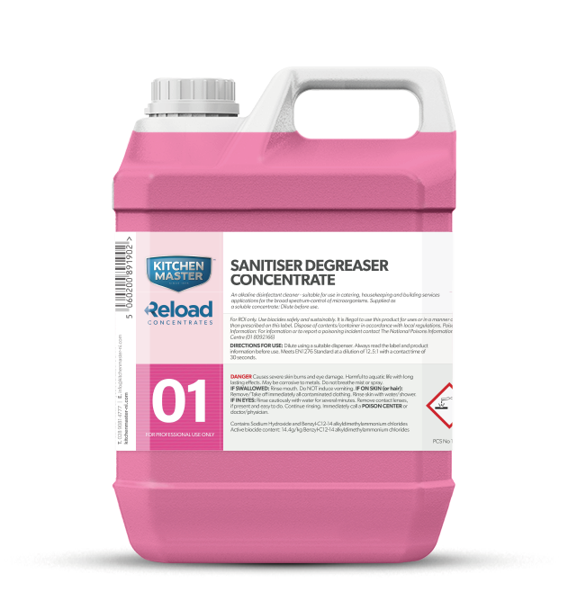 Kitchenmaster Reload No 1 Sanitizer Degreaser Concentrate